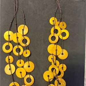 Yellow Wood Disc Multi- Layered- Woman’s Necklace’s